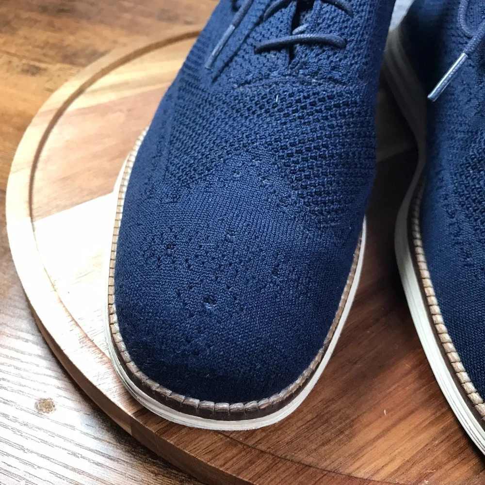 Cole Haan OriginalGrand Stitchlite Wingtip Oxford Mens 12M Blue Knit‎ Sneaker